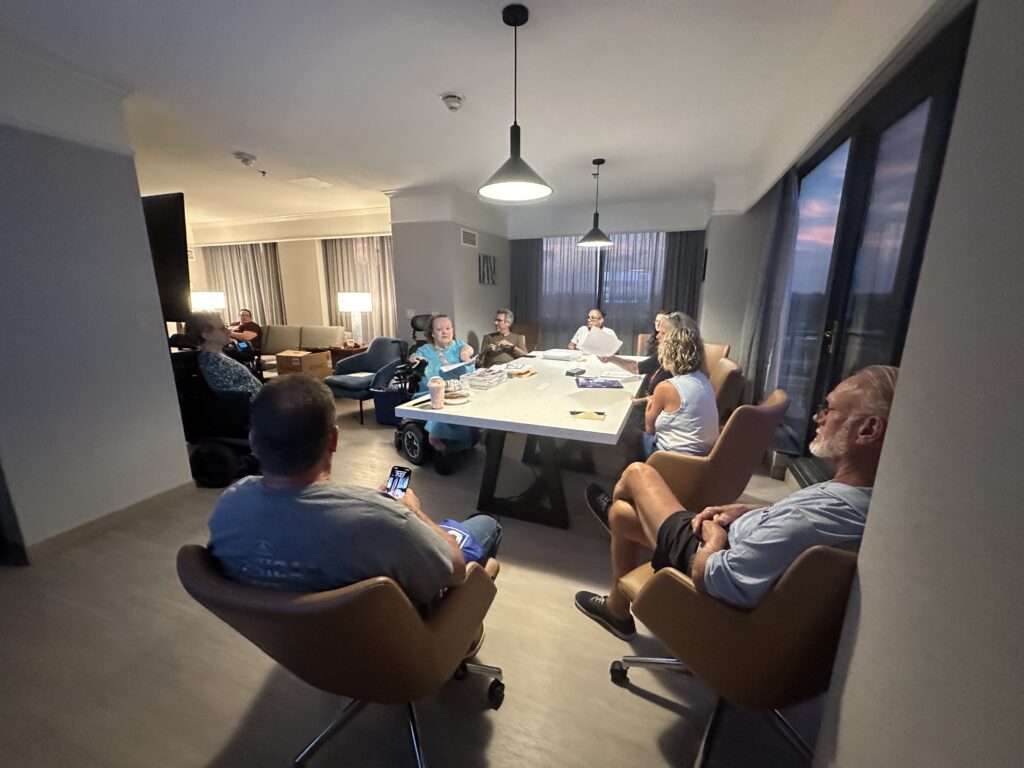 US Thalidomide Survivor's groups sitting on a conference room